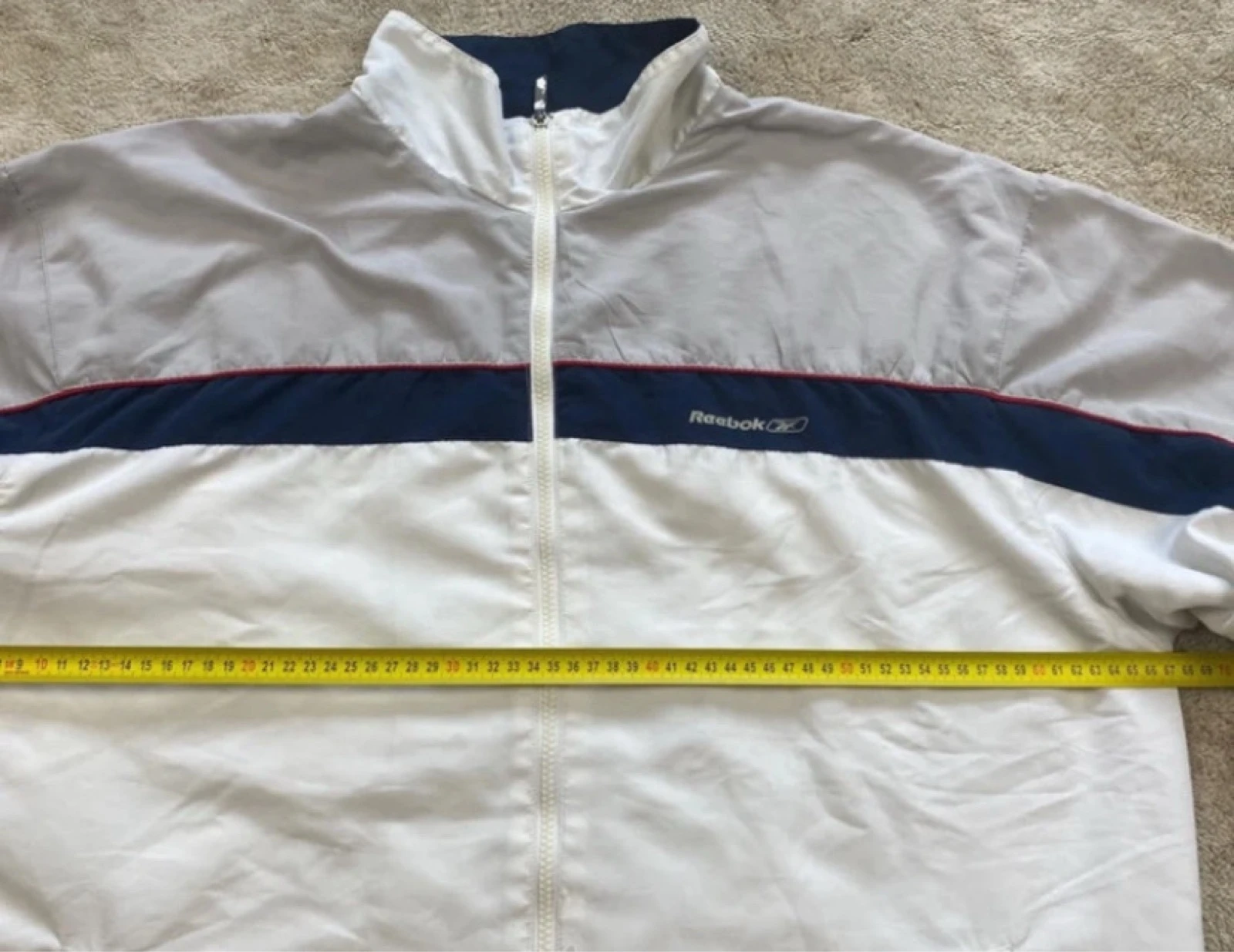 Reebok Jaqueta Esportiva Vintage Branca e Azul Marinho Tamanho XL – photo 16